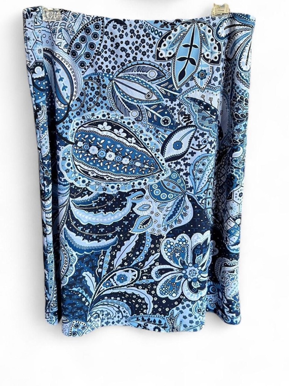 Savvy Blue Paisley Print Skirt